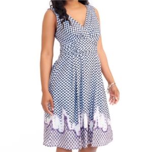 Silk Periwinkle Watercolor Sleeveless Dress